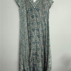 Bella Tu Sheer floral Maxi Dress- beaded neckline